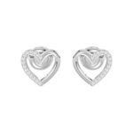LADIES EARRINGS 0.10CT ROUND DIAMOND 14K WHITE GOLD