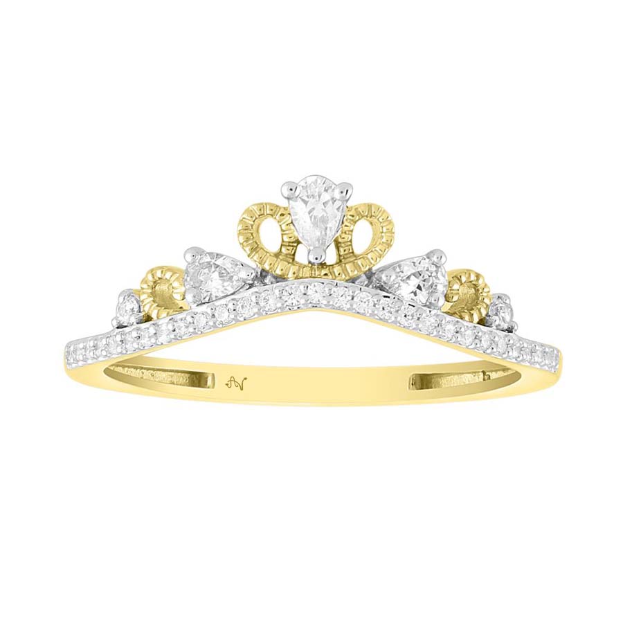 LADIES RING 0.25CT ROUND/PEAR DIAMOND 10K YELLOW GOLD 1 LADIES RING 0.25CT ROUND/PEAR DIAMOND 10K YELLOW GOLD - Image 1