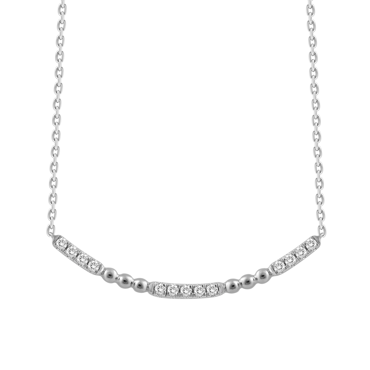 LADIES NECKLACE 0.16CT ROUND DIAMOND 10K WHITE GOLD 1 LADIES NECKLACE 0.16CT ROUND DIAMOND 10K WHITE GOLD - Image 1