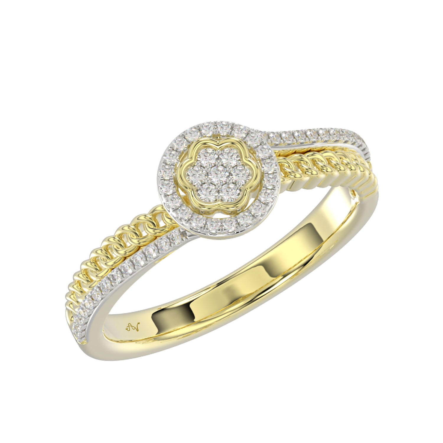LADIES RING 0.16CT ROUND DIAMOND 10K YELLOW GOLD 1 LADIES RING 0.16CT ROUND DIAMOND 10K YELLOW GOLD - Image 1