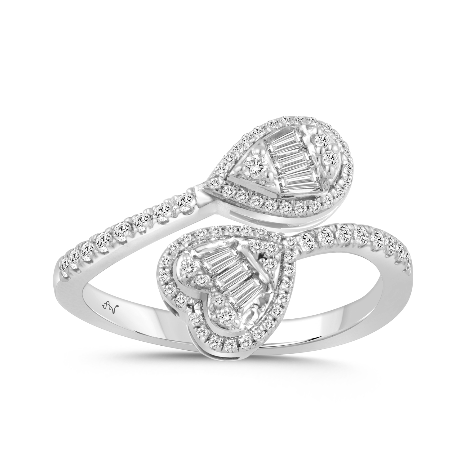 LADIES RING 0.40CT ROUND/BAGUETTE DIAMOND 14K WHITE GOLD 1 LADIES RING 0.40CT ROUND/BAGUETTE DIAMOND 14K WHITE GOLD - Image 1