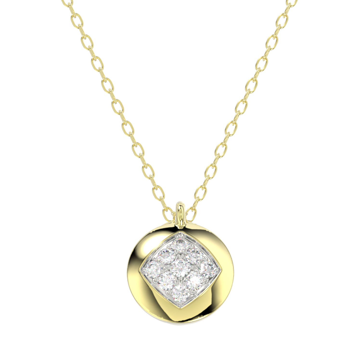 LADIES NECKLACE 0.10CT ROUND DIAMOND 10K YELLOW GOLD 1 LADIES NECKLACE 0.10CT ROUND DIAMOND 10K YELLOW GOLD - Image 1