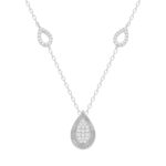 LADIES NECKLACE 0.25CT ROUND DIAMOND 10K WHITE GOLD