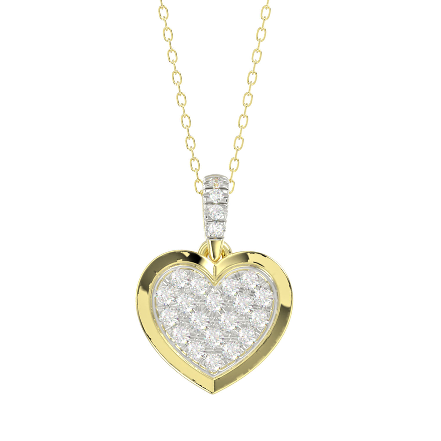 LADIES PENDANT WITH CHAIN 0.15CT ROUND DIAMOND 10K YELLOW GOLD 1 LADIES PENDANT WITH CHAIN 0.15CT ROUND DIAMOND 10K YELLOW GOLD - Image 1