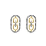 LADIES EARRINGS 0.25CT ROUND DIAMOND 14K YELLOW GOLD