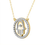 LADIES NECKLACE 0.25CT ROUND DIAMOND 14K YELLOW GOLD - Image 3