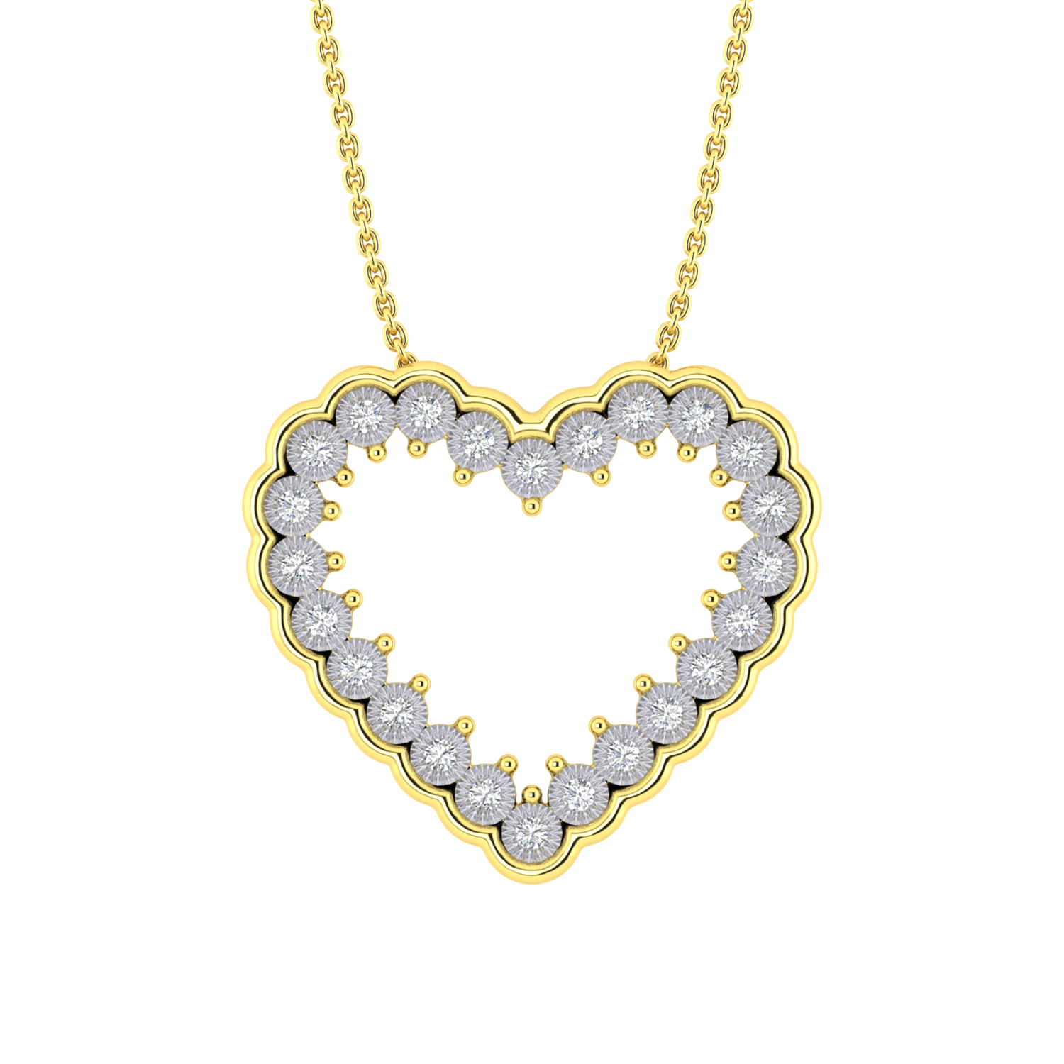 LADIES NECKLACE 0.20CT ROUND DIAMOND 10K YELLOW GOLD 1 LADIES NECKLACE 0.20CT ROUND DIAMOND 10K YELLOW GOLD - Image 1