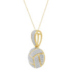 LADIES PENDANT WITH CHAIN 0.33CT ROUND DIAMOND 10K YELLOW GOLD - Image 2