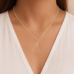 LADIES PENDANT WITH CHAIN 0.10CT ROUND DIAMOND 10K YELLOW GOLD - Image 4