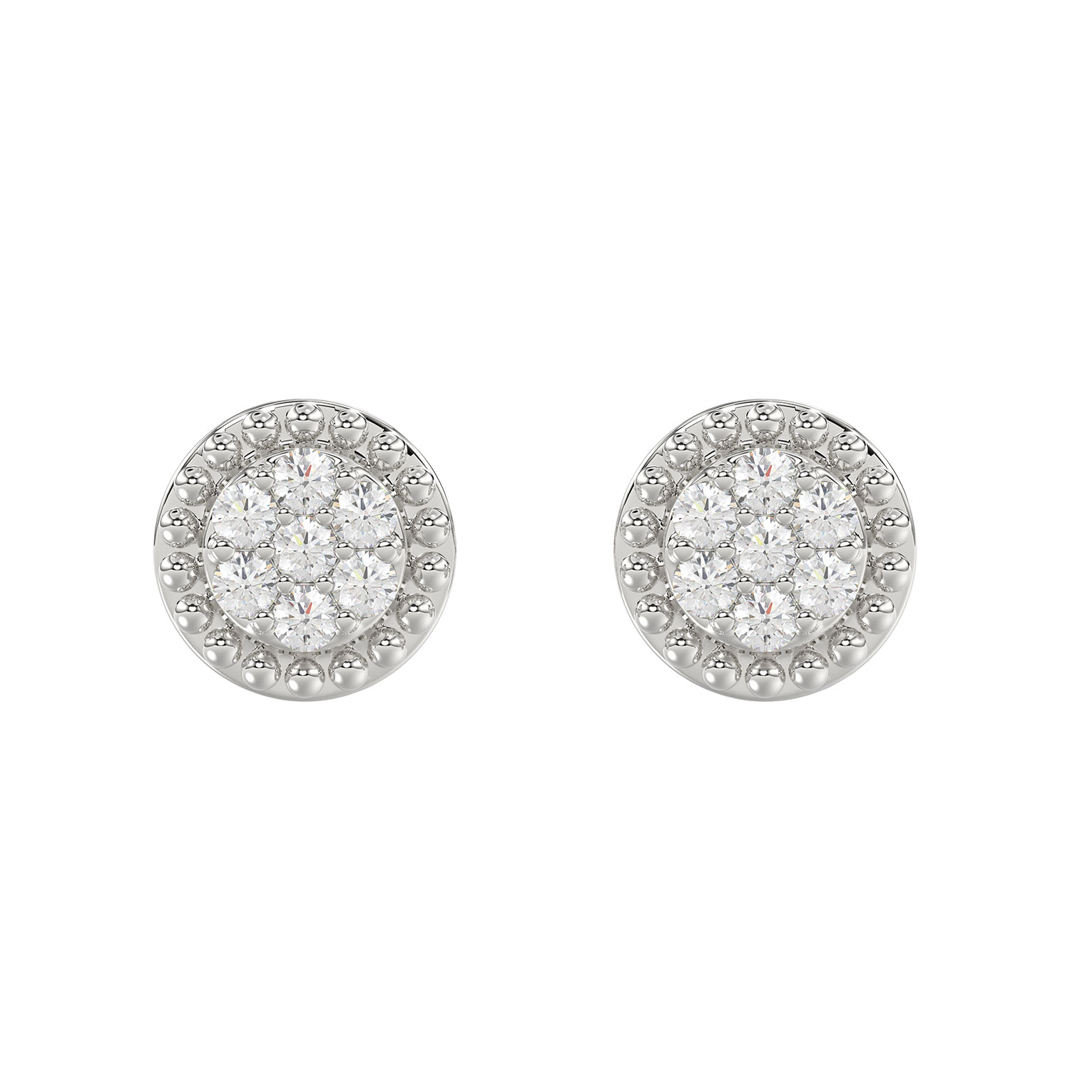 LADIES EARRINGS 0.20CT ROUND DIAMOND 14K WHITE GOLD 1 LADIES EARRINGS 0.20CT ROUND DIAMOND 14K WHITE GOLD - Image 1