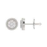 LADIES EARRINGS 0.20CT ROUND DIAMOND 14K WHITE GOLD - Image 2