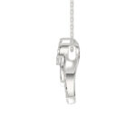 LADIES PENDANT WITH CHAIN 0.13CT ROUND DIAMOND 14K WHITE GOLD - Image 2