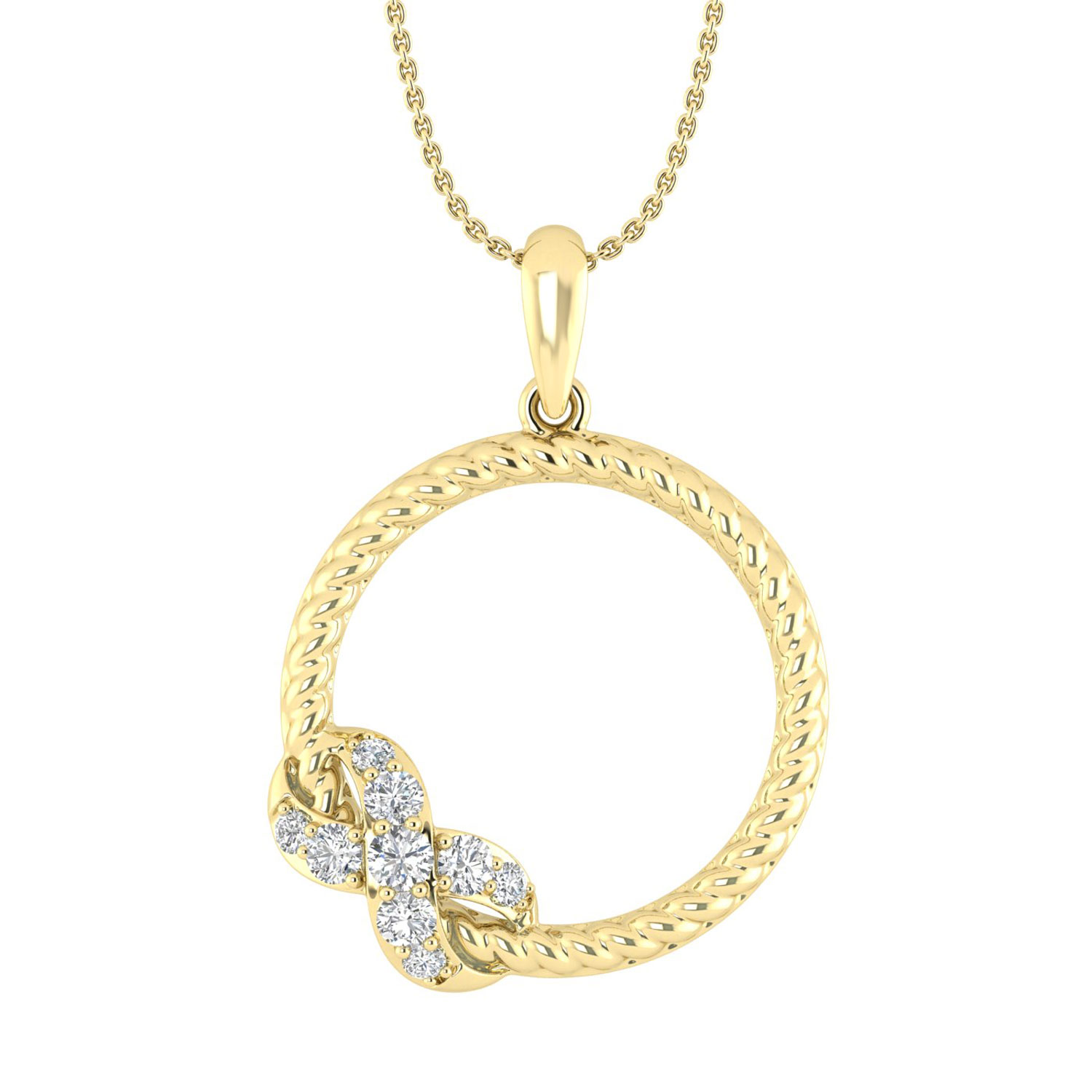 LADIES PENDANT WITH CHAIN 0.25CT ROUND DIAMOND 10K YELLOW GOLD 1 LADIES PENDANT WITH CHAIN 0.25CT ROUND DIAMOND 10K YELLOW GOLD - Image 1