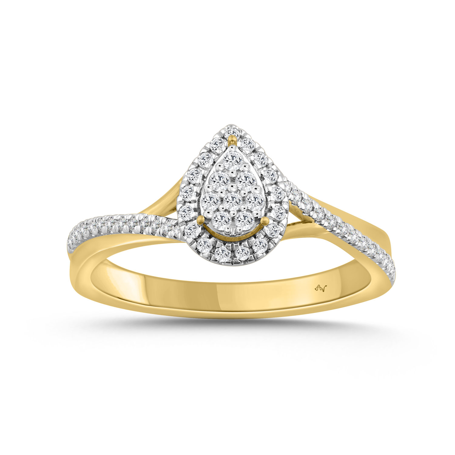 LADIES RING 0.25CT ROUND DIAMOND 10K YELLOW GOLD 1 LADIES RING 0.25CT ROUND DIAMOND 10K YELLOW GOLD - Image 1