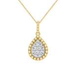 LADIES PENDANT WITH CHAIN 0.10CT ROUND DIAMOND 10K YELLOW GOLD