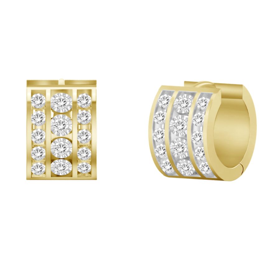 LADIES EARRINGS 0.25CT ROUND DIAMOND 10K YELLOW GOLD 1 LADIES EARRINGS 0.25CT ROUND DIAMOND 10K YELLOW GOLD - Image 1