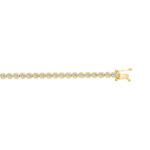MENS BRACELET 2 1/2CT ROUND DIAMOND 14K YELLOW GOLD - Image 3