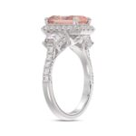 14K WHITE GOLD 4 1/4CT ROUND/RADIANT/TRAPEZOID DIAMOND LADIES RING (CENTER STONE PINK RADIANT DIAMOND 3.00CT) - Image 4