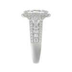 21K PLATINUM LADIES RING 3 1/2CT ROUND/PEAR/CUSHION/BAGUETTE DIAMOND (CENTER STONE CUSHION DIAMOND 2CT) - Image 4