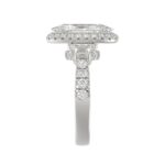 21K PLATINUM LADIES RING 3 1/4CT ROUND/OVAL/TRAPEZOID/BAGUETTE DIAMOND (CENTER STONE OVAL DIAMOND 2CT) - Image 4