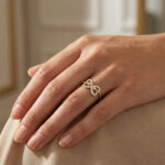 LADIES RING 0.15CT ROUND DIAMOND 10K YELLOW GOLD - Image 6