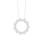 LADIES NECKLACE 1 1/2CT MARQUISE DIAMOND 14K WHITE GOLD
