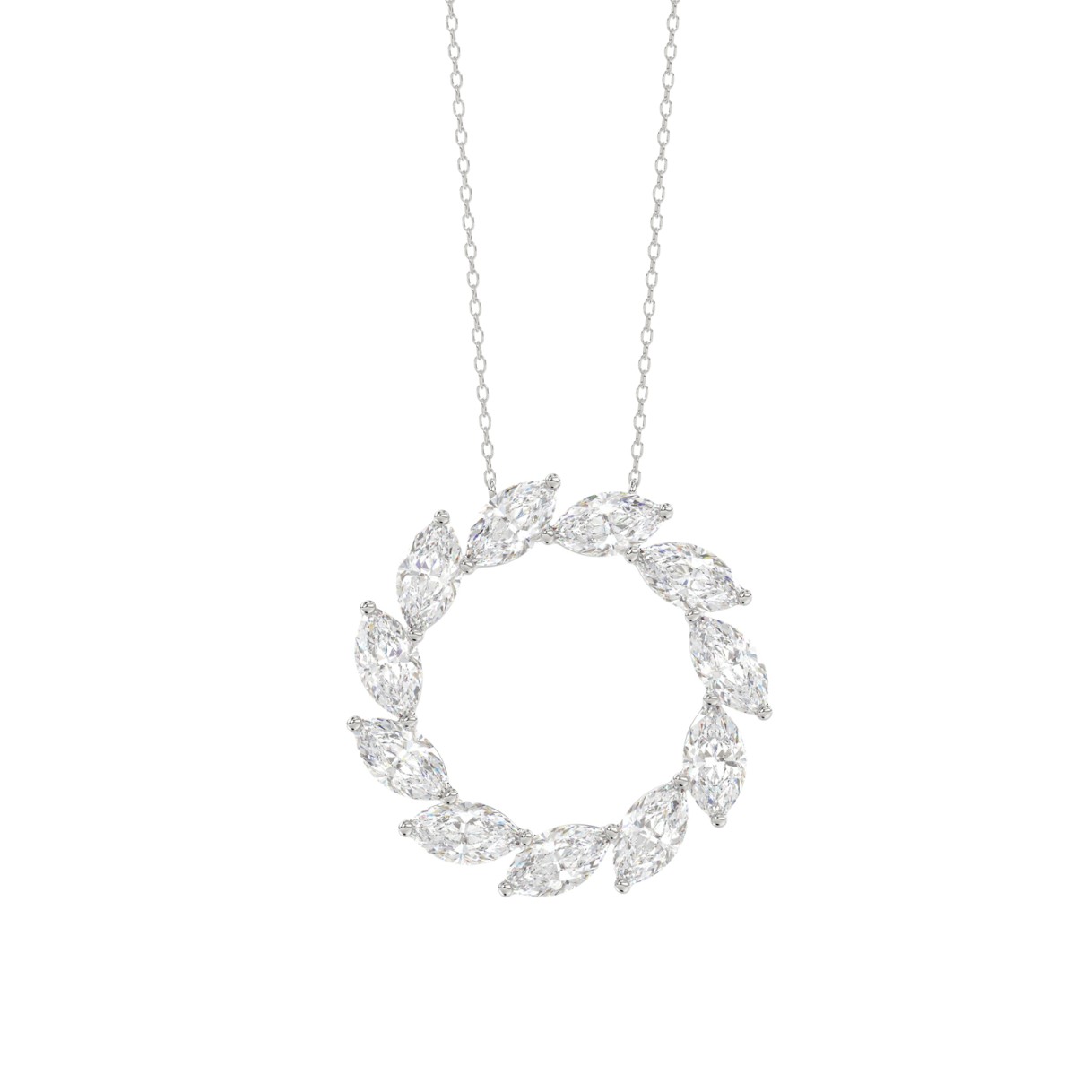 LADIES NECKLACE 1 1/2CT MARQUISE DIAMOND 14K WHITE GOLD 1 LADIES NECKLACE 1 1/2CT MARQUISE DIAMOND 14K WHITE GOLD - Image 1