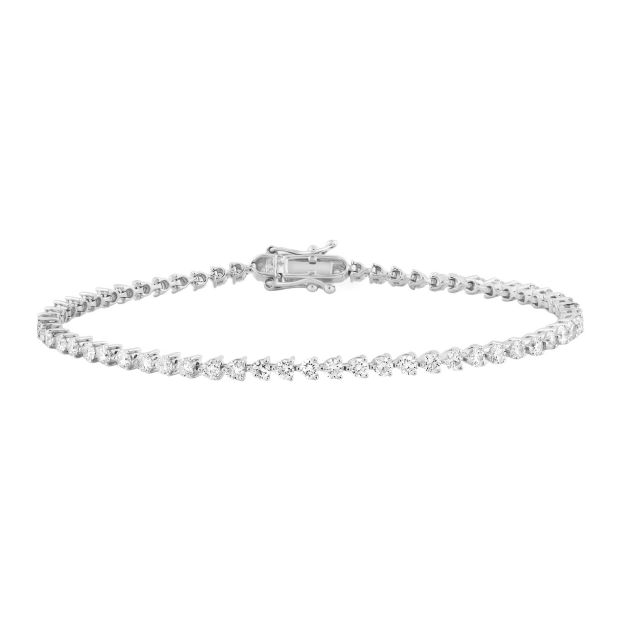 LADIES BRACELET 3CT ROUND DIAMOND 14K WHITE GOLD 1 LADIES BRACELET 3CT ROUND DIAMOND 14K WHITE GOLD - Image 1