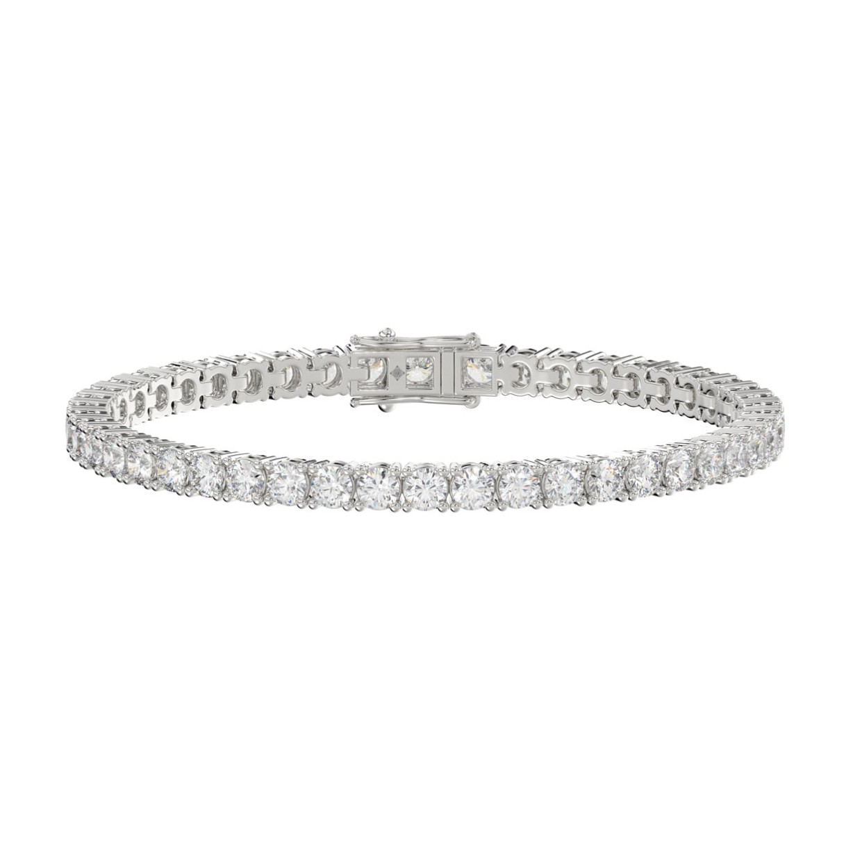 LADIES BRACELET 5CT ROUND DIAMOND 14K WHITE GOLD 1 LADIES BRACELET 5CT ROUND DIAMOND 14K WHITE GOLD - Image 1