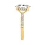 14K YELLOW GOLD 3 1/2CT ROUND/OVAL DIAMOND LADIES RING (CENTER STONE OVAL DIAMOND 3CT) - Image 3
