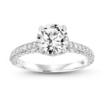 LADIES RING 2 1/4CT ROUND DIAMOND 14K WHITE GOLD (CENTER STONE ROUND DIAMOND 1 1/2CT )