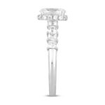 LADIES RING 2 1/4CT ROUND/PRINCESS/OVAL DIAMOND 14K WHITE GOLD (CENTER STONE OVAL DIAMOND 1 1/4CT ) - Image 3