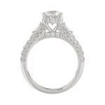 Classic 14K White Gold Ladies Diamond Ring 4.00CT Round Oval & Baguette Diamonds with 3.00CT Oval Center stone (Color F-G -Clarity VS1/VS2) - Image 2