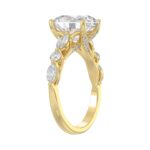 Elegant 14K Yellow Gold Bridal Fancy Ring for Ladies 3 3/4CT Round & Marquise& Oval Cut Diamonds 3.00CT Oval Center stone (Color F-G -Clarity - Image 3