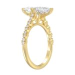 Ladies 14K Yellow Gold Ladies Elegance- Bridal Set 3 1/3CT Round & Marquise Diamonds 3.00CT Marquise Center stone (Color F-G -Clarity VS1/VS2) - Image 3