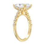 Ladies 14K Yellow Gold Ladies Elegance- Bridal Set 3 1/3CT Round & Radiant Diamond 3.00CT Radiant Center stone (Color F-G -Clarity VS1/VS2) - Image 3