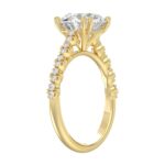 Ladies 14K Yellow Gold Ladies Elegance- Bridal Set 3 1/3CT Round Diamond 3.00CT Round Center stone (Color F-G -Clarity VS1/VS2) - Image 3