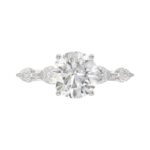 LADIES RING 2 1/2CT ROUND/PEAR/MARQUISE DIAMOND 14K WHITE GOLD (CENTER STONE ROUND DIAMOND 2.00CT) - Image 5