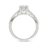 LADIES RING 2CT ROUND/OVAL DIAMOND 14K WHITE GOLD (CENTER STONE OVAL DIAMOND 1 1/2CT ) - Image 2