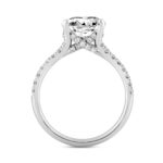 LADIES RING 3 1/2CT ROUND DIAMOND 14K WHITE GOLD (CENTER STONE ROUND DIAMOND 3CT ) - Image 2