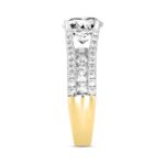 LADIES RING 3 1/2CT ROUND DIAMOND 14K YELLOW GOLD (CENTER STONE ROUND DIAMOND 2CT ) - Image 3