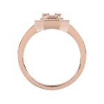 LADIES RING 3/4CT ROUND/BAGUETTE/PRINCESS TRAPEZOID RUBY DIAMOND 14K ROSE GOLD - Image 3