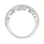 This is a diamond 14k cluster Ladies 2CT Ring featuring Marquise-shaped and round-cut diamonds in a leaf or floral motif set in white gold (Color F-G - Image 2