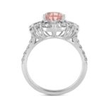 ETERNAL BLUSH COLLECTION 14K WHITE/ROSE GOLD 4 1/2CT ROUND/PEAR/MARQUISE DIAMOND LADIES RING (CENTER STONE PINK PEAR DIAMOND 2.00CT) - Image 2