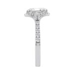 Elegance Ladies 14K White Gold 3 1/2CT Round Lab Grown Diamond Bridal Ring & Emerald Cut Halo Engagement Ring for Women (3.00CT Emerald Center stone ( - Image 3