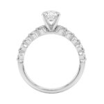 1 1/2Ct Round & Oval Diamond Classic Ring In 14K White Gold Ladies Fine Jewelry Ring 1Ct Oval Center Stone (Color F-G -Clarity Vs1/Vs2) - Image 2