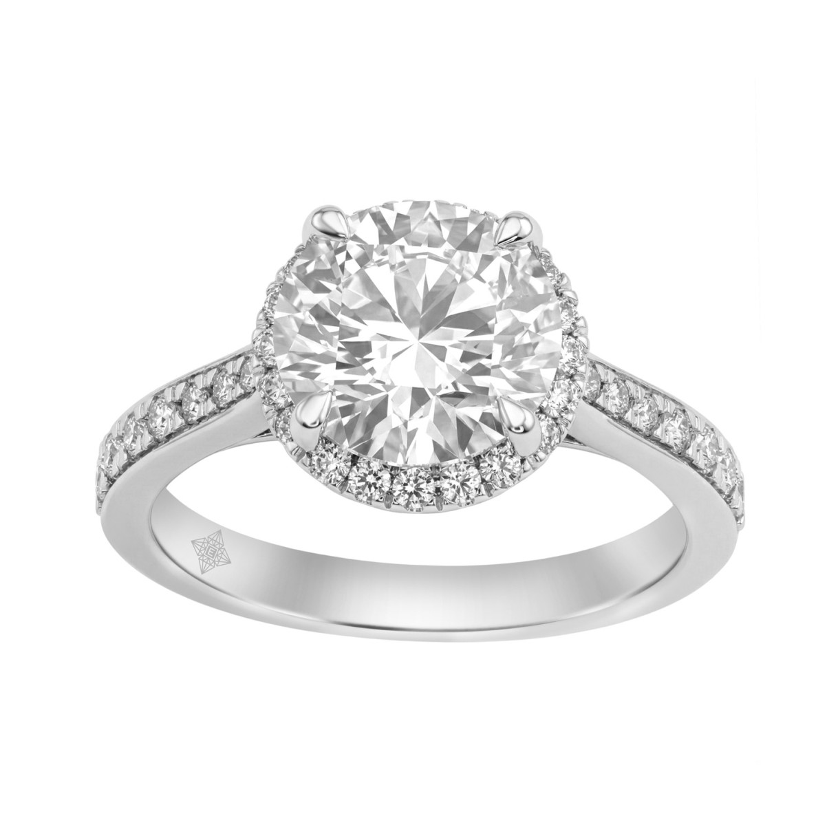 14K White Gold 3 1/2Ct Round Brilliant Diamond Hidden Halo Engagement Ring Fashion Bridal Ring For Women 3Ct Round Center Stone (Color F-G -Clarity Vs 1 14K White Gold 3 1/2Ct Round Brilliant Diamond Hidden Halo Engagement Ring Fashion Bridal Ring For Women 3Ct Round Center Stone (Color F-G -Clarity Vs - Image 1