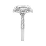 14K White Gold 4 1/2Ct Ladies Oval Cut Halo Engagement Ring 4Ct Oval Center Stone & Round Diamond (Color F-G -Clarity Vs1/Vs2) - Image 3