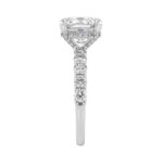 Ladies 14K White Gold Diamond Ladies Engagement Ring 5 1/2Ct Round Cut With Cushion Diamond 4Ct Cushion Center Stone (Color F-G -Clarity Vs1/Vs2) - Image 2