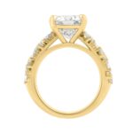 Luxury 14K Yellow Gold Diamond Ring 6 1/4Ct Radiant Center Stone With Pear & Round Diamonds, Women Fashion Engagement Ring (Color F-G -Clarity Vs1/Vs2 - Image 2